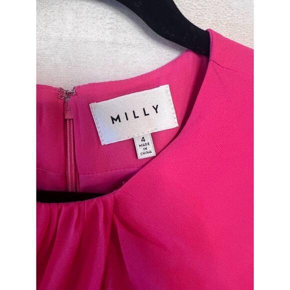 MILLY‎ Size 4 Pink Long Sleeve Dress Flowy Flirty Chic - Picture 5 of 7